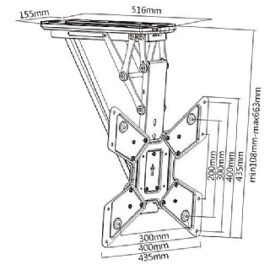 זרוע חשמלית לתקרה עבור מסכים דקים CT-STAND SME65