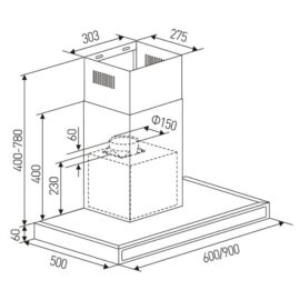 קולט אדים 60 ס"מ LY Vent ליוונט LV-F-518 נירוסטה