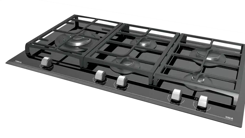 3 כיריים גז 5 להבות 90 ס"מ תקה GZC 95320 XB teka זכוכית שחורה