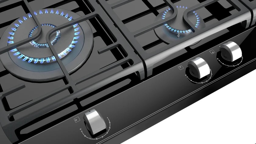 5 כיריים גז 5 להבות 90 ס"מ תקה GZC 95320 XB teka זכוכית שחורה