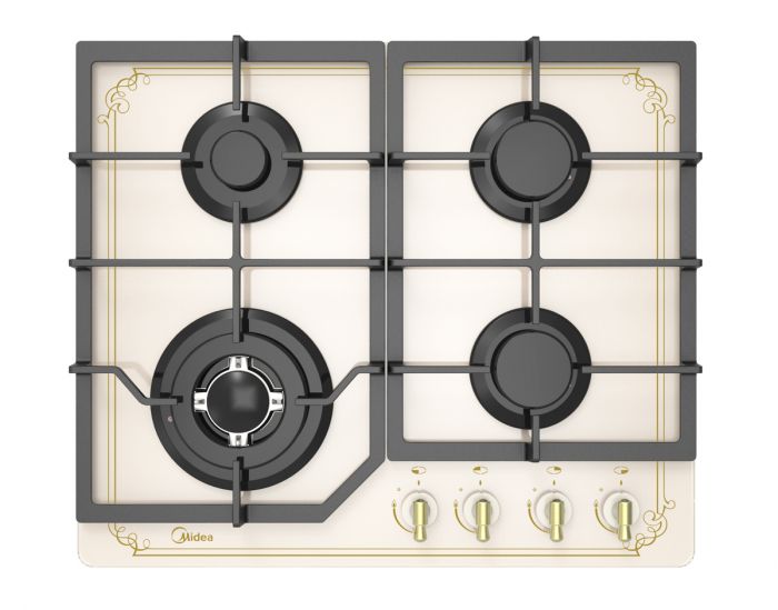 f4b9ea9fb239ae8211496e0bca5bd55f (1) כיריים גז 4 להבות Midea מידאה 6715 /60G40ME084-GFT שמנת כפרי