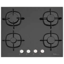 כיריים גז 4 להבות Sol סול F6GBE-544 זכוכית שחורה