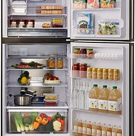 מקרר מקפיא עליון 516 ליטר Sharp שארפ SJ-3650-DS נירוסטה מושחרת