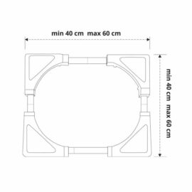 עגלה למכונת כביסה / מייבש עד 250 ק"ג SIH זרועות שיח WM1