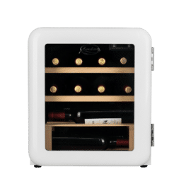 מקרר יין 12 בקבוקים Landers לנדרס דגם LA46RW לבן עם מדפי עץ