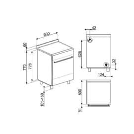 תנור משולב כיריים SMEG סמג דגם SSA60MA9 - שחור פחם