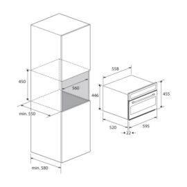 תנור אפיה משולב מיקרו 45 ס"מ Lofra לופרה FMS6TME נירוסטה פירזול זהב
