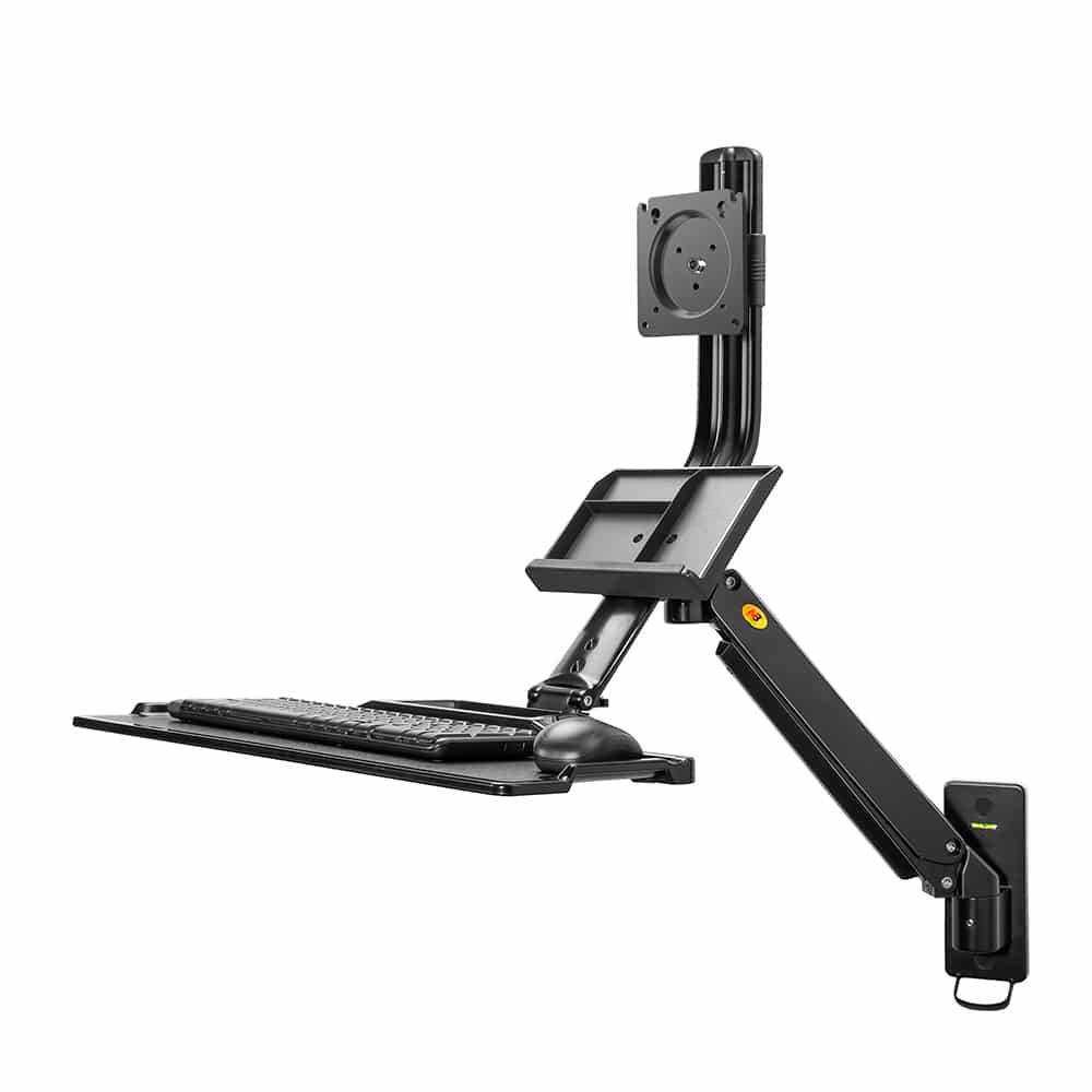 1 /זרוע ישיבה / עמידה ארגונומית מיועדת לתלייה על קיר למסך מחשב מקלדת ועכבר אודיו ליין AUDIO LINE דגם MB 32