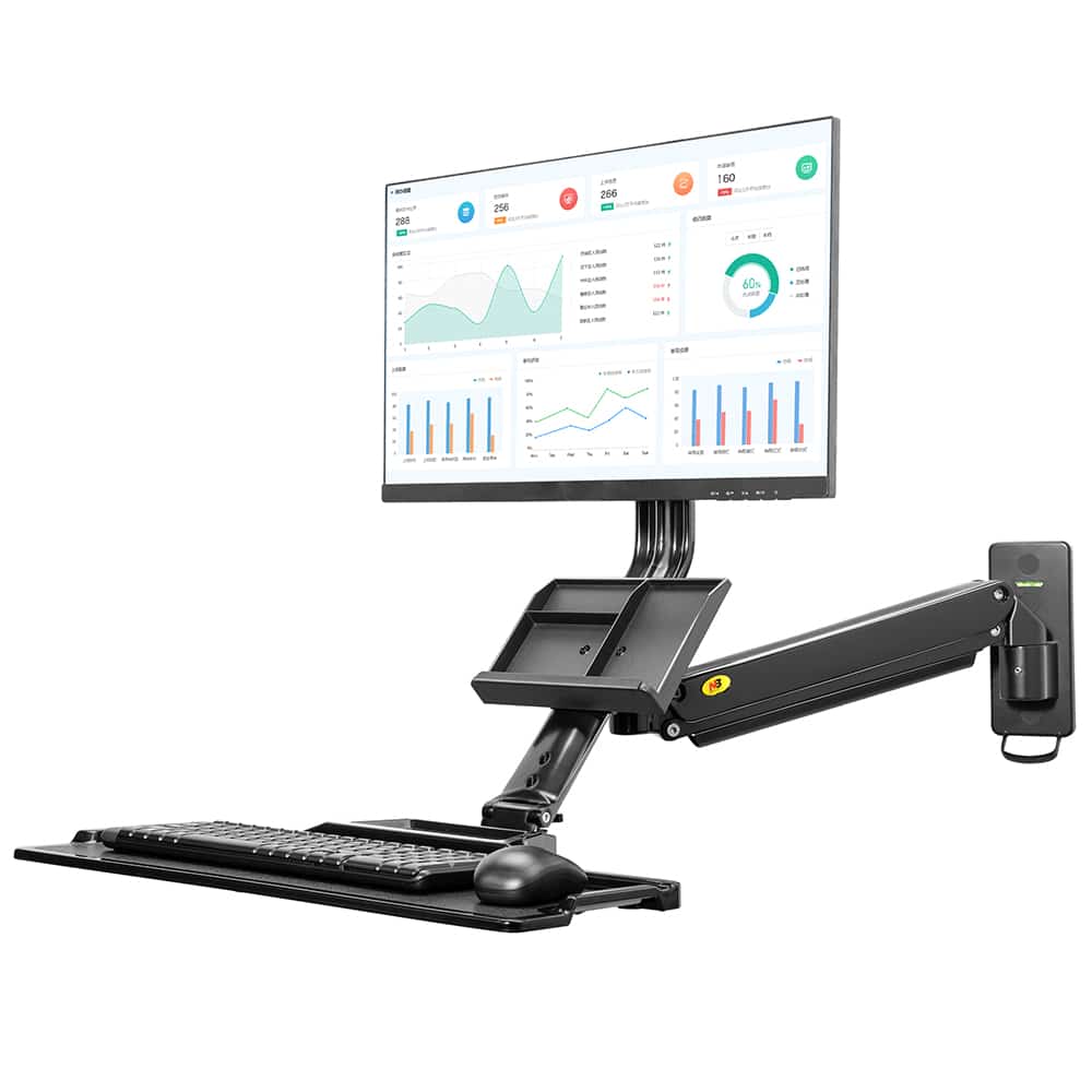 2 /זרוע ישיבה / עמידה ארגונומית מיועדת לתלייה על קיר למסך מחשב מקלדת ועכבר אודיו ליין AUDIO LINE דגם MB 32