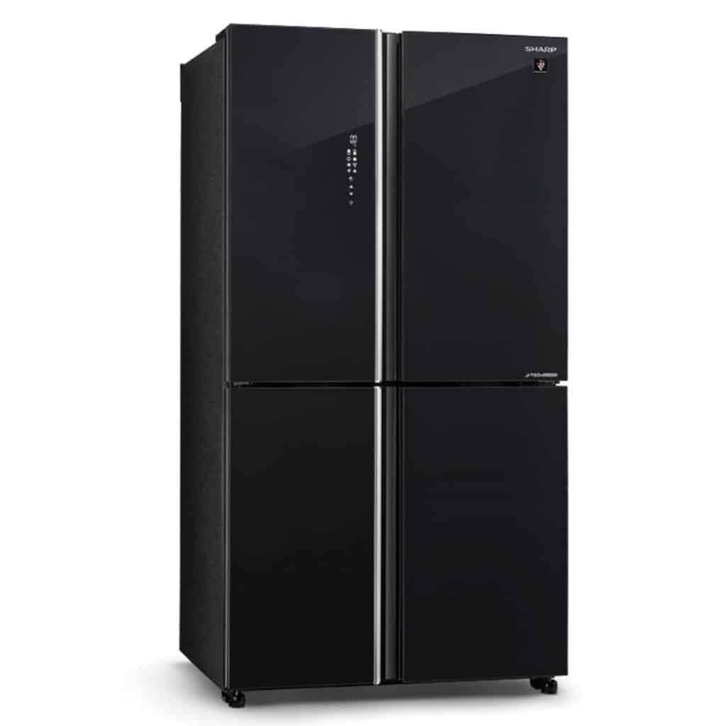 8590 שחור 2 מקרר 4 דלתות 544 ליטר Sharp שארפ SJ-8590 BK זכוכית שחורה