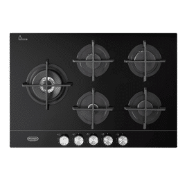 כיריים גז 75 ס"מ 5 להבות DeLonghi דלונגי NSL575DNCM-IL זכוכית שחורה