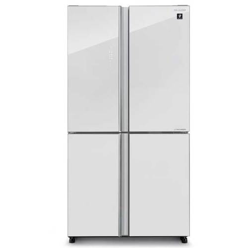2 מקרר 4 דלתות Sharp שארפ 525 ליטר SJ-8590-WH זכוכית לבנה