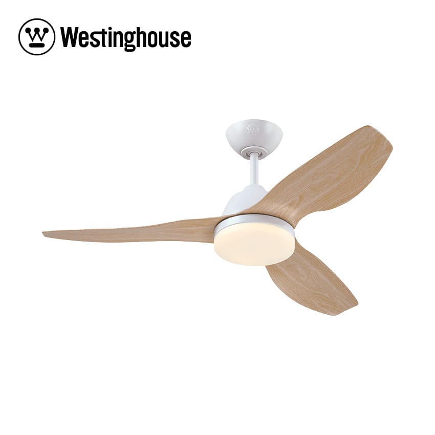 1 מאוורר תקרה 42' ווסטינגהאוס WestingHouse דגם - “MAGNOLIA 42 לבן/ עץ אלון עם שלט 28W גוון אור משתנה