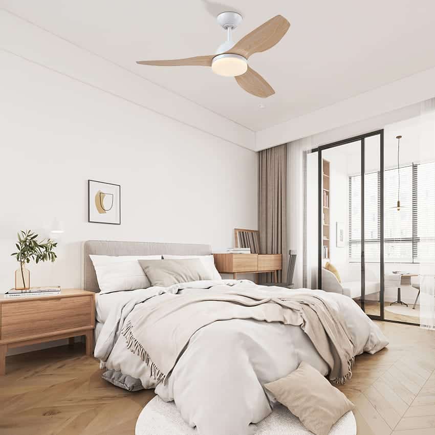 2 מאוורר תקרה 42' ווסטינגהאוס WestingHouse דגם - “MAGNOLIA 42 לבן/ עץ אלון עם שלט 28W גוון אור משתנה