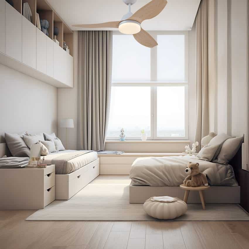 3 מאוורר תקרה 42' ווסטינגהאוס WestingHouse דגם - “MAGNOLIA 42 לבן/ עץ אלון עם שלט 28W גוון אור משתנה