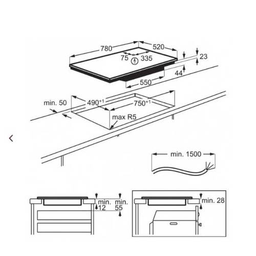 47024015ca383eb237c110630fb0c4f1 כיריים אינדוקציה 80 ס"מ Electrolux אלקטרולוקס EIV84550
