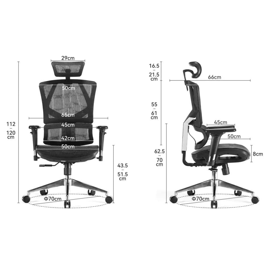7 כסא מנהלים ארגונומי כולל משענת ראש SIHOO סיהו דגם M90