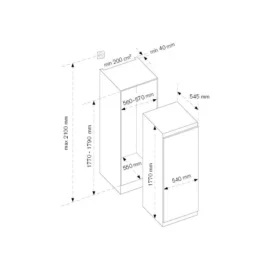 מקפיא BERTAZZONI ברטזוני אינטגרלי דלת אחת 60 ס"מ FRZ603UBNPT/20 מק"ט 69134