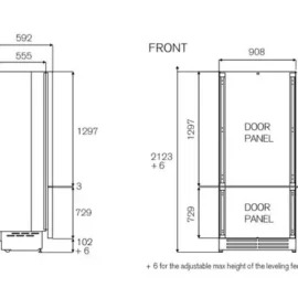 מקרר BERTAZZONI ברטזוני אינטגרלי מקפיא תחתון 90 ס"מ RBM90S5FPNS מק"ט 75217