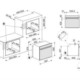 תנור בנוי 60 ס"מ SMEG פירוליטי קלאסי גרפיט מושחרת SFP6301TVN