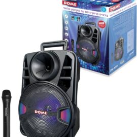 בידורית קריוקי ניידת TWS עם מיקרופון אלחוטי ותאורת דיסקו לד Dome DM-3008 1000W