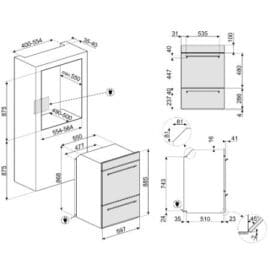 תנור בנוי דו תאי 60 ס"מ מבית SMEG סמאג דגם DOSP6390X