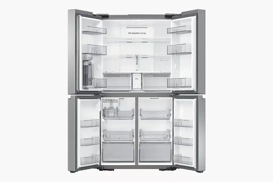 rf59a7011sr-az_004_front-open-without-food_silver מקרר 4 דלתות 649 ליטר Samsung סמסונג RF62C7058SR + יצרן קרח אוטומטי נירוסטה