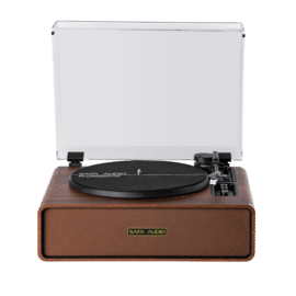 פטיפון מקצועי SAFA סאפה בצבע אגוז כהה בעל רמקולים פנימיים דגם MIC-400