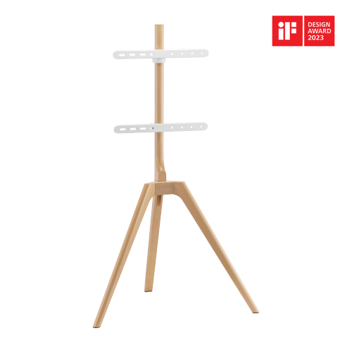 1 מעמד סטודיו למסכי טלוויזיה AUDIO-LINE אודיו ליין דגם FS35-44F-01W צבע עץ בהיר מייפל