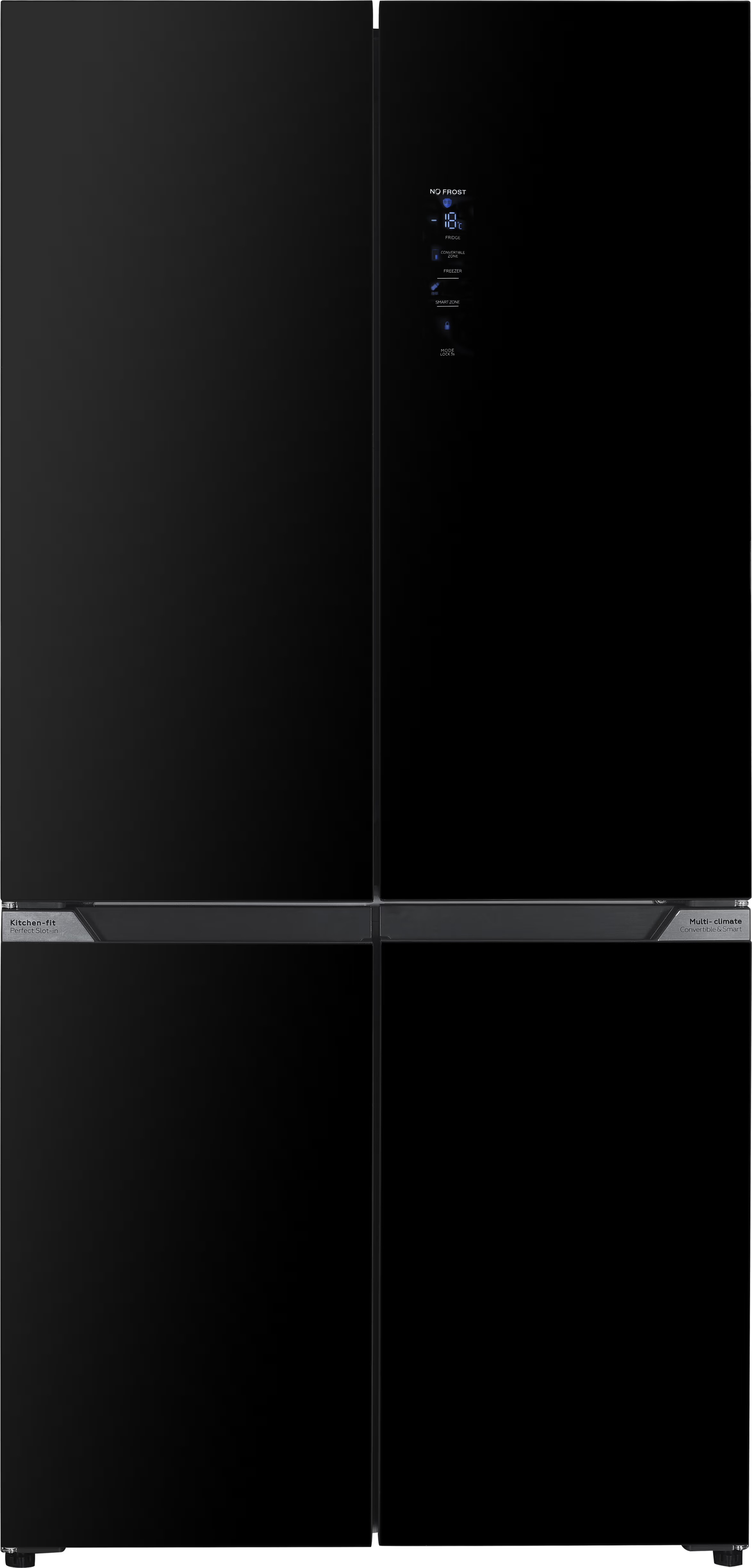 1 מקרר 4 דלתות General ג'נרל FF4-65GB קו אפס - זכוכית שחורה