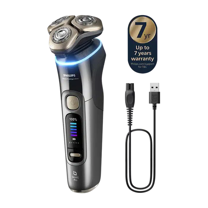 6 i9000 Prestige Ultra מכונת גילוח חשמלית לשימוש יבש ורטוב עם פיליפס SkinIQ Pro PHILIPS דגם - XP9402/31 prestige