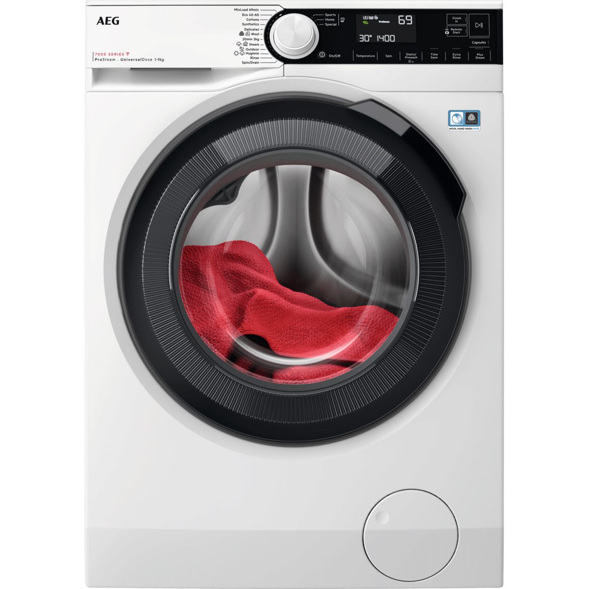 1 מכונת כביסה פתח חזית 9 ק"ג AEG א.א.ג LF73946OM