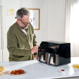 סיר טיגון 2 תאים 5.5L+3.5L דיגיטלי 2500W שחור דגם מבית BLACK&DECKER בלאק אנד דקר דגם BXAF9000E