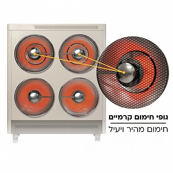 349_201020251537261175_large תנור חימום קרמי מקרן רביעייה עוצמתי במיוחד 3000W עם שלט NRI-9300 UNIVERSE