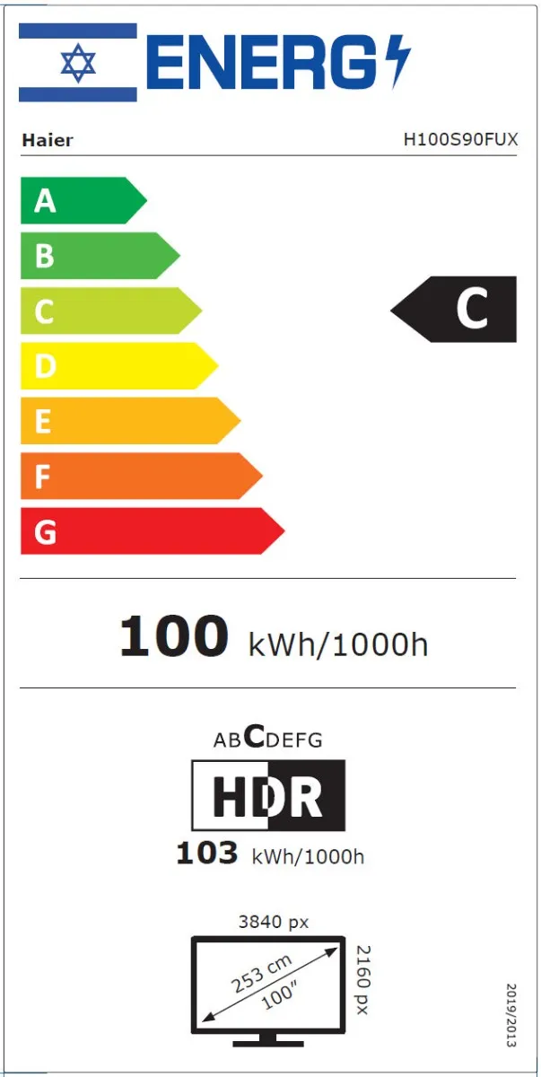 3 טלוויזיה חכמה Haier האייר ''100 דגם Mini LED 4K Google TV דגם H100S90FUX
