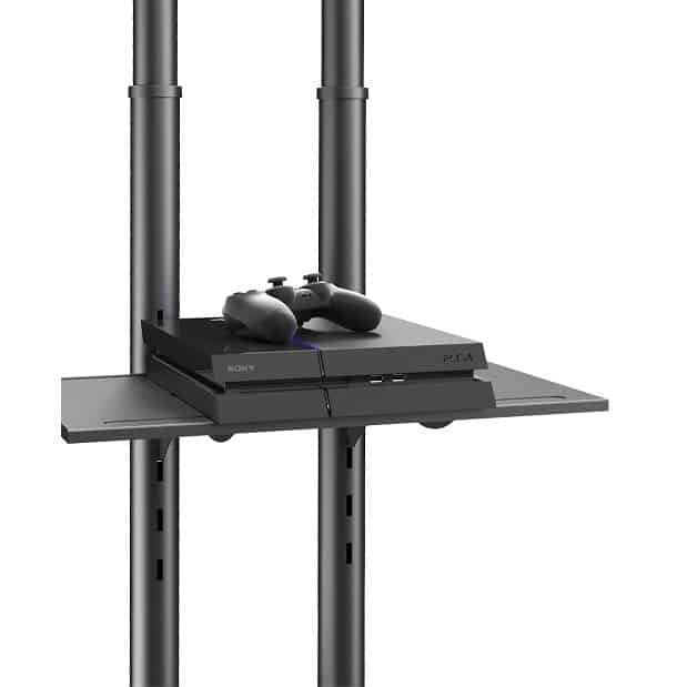 3 עגלה ניידת למסכים עד 75" עם גלגלים ננעלים - מחזיק משקל עד 40 ק"ג!