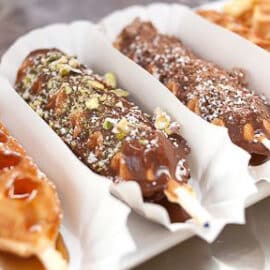 מכונת וופל בלגי על מקל תעשייתית – 6 יחידות